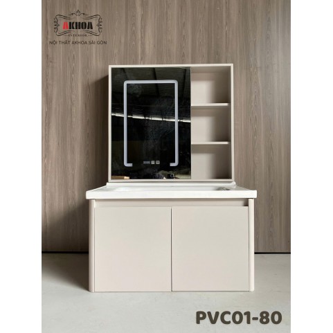Tủ AKHOA PVC 01-80 màu Kem Tủ AKHOA PVC 01-80 màu Kem